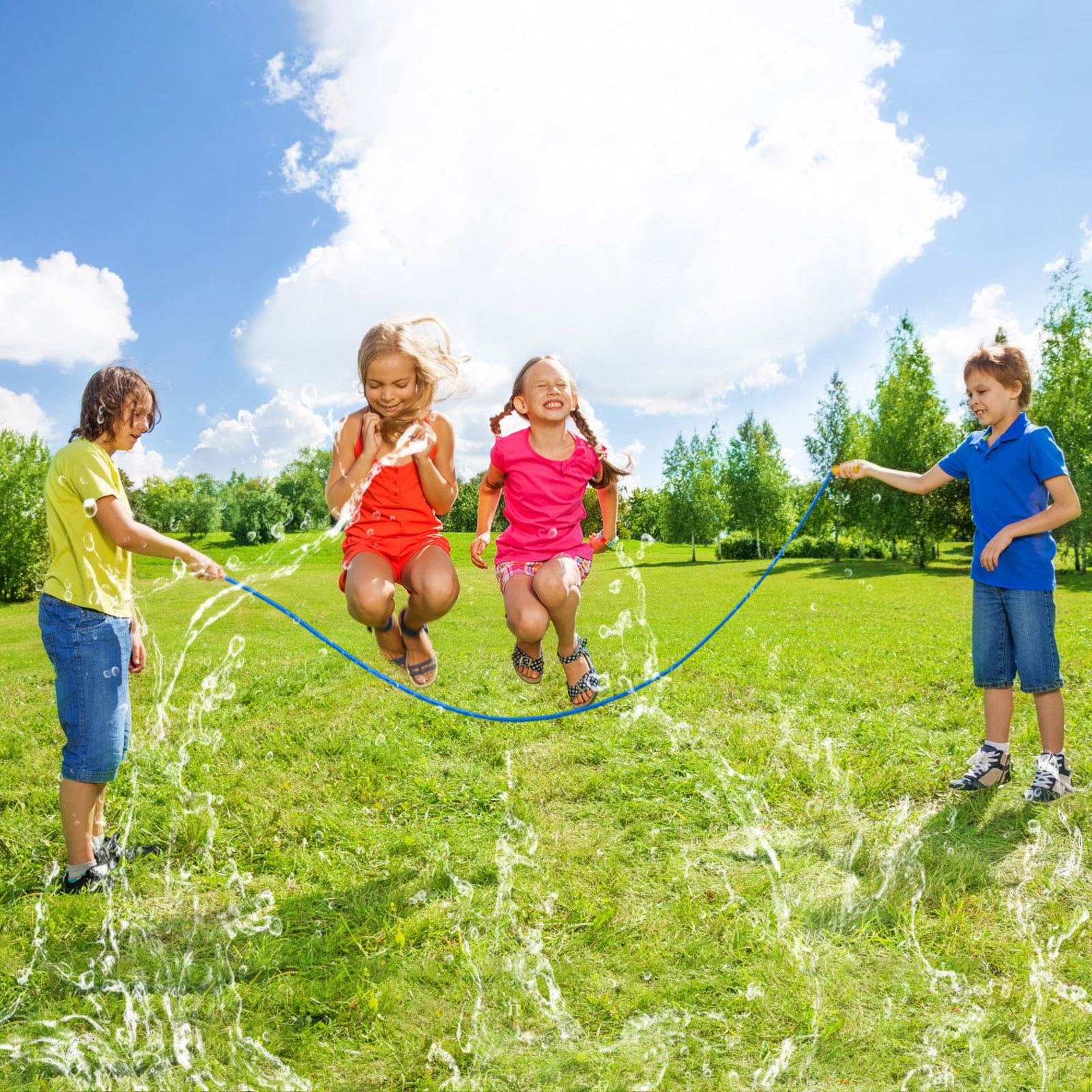 ZYXWVU 2 In 1 Water Sprinkler Yard Toy For Kids 25.5ft Outdoor Sprinkler With 12 Spray Holes Backyard Water Play Game Summer Lawn Fun
