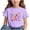 Purple-1, variant on (3-15y) Boys Girls Opening Season Trendy Tops Kids Letter Printing T-Shirt Spring Summer Short-Sleeved Round Neck Pullover Bottoming Shirt Purple-2 3 Years