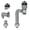Grey, variant on Bathroom Sink Drain Kits, Flexible P-Trap Drain Pipe with Pop Up Stopper, Bathroom Sink Pipe Tube Replacement , Fits 1-1/4'', 1-1/2'', 2" Holes, Hair Catcher, Grey