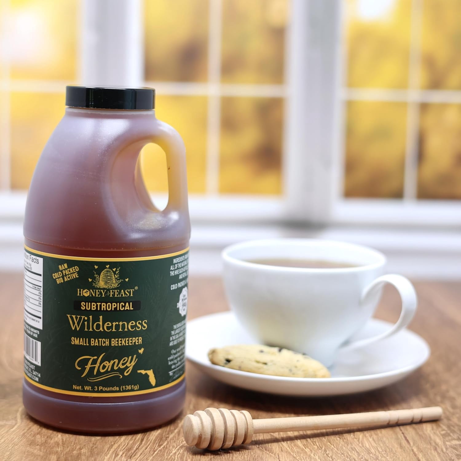 HONEY FEAST 3 Pounds Subtropical Wilderness Honey - Embrace this Raw and Unfiltered Small Batch Beekeeper Treasure