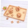 thumbnail image 3 of CTIRCHIU 1Pcs Wood Serving Tray Montessori Learning Tray Light Brown Wood Develop Logical Thinking, 3 of 8
