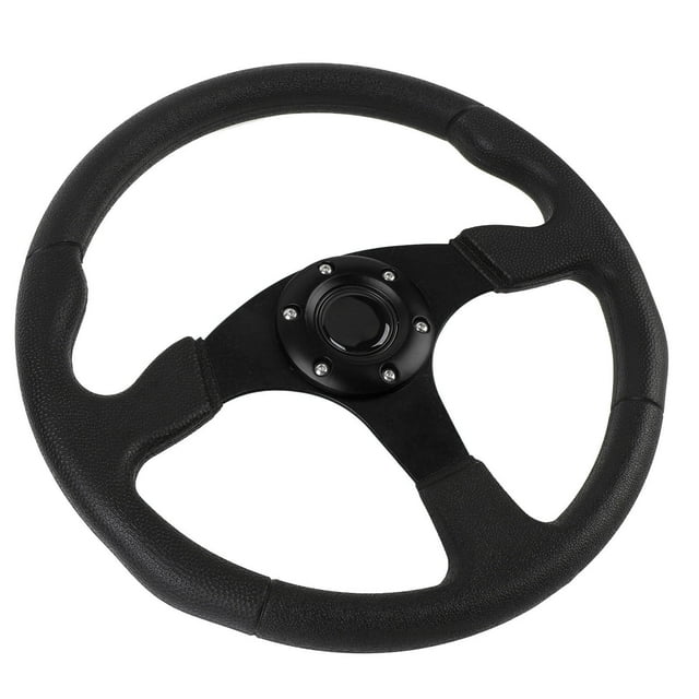 Volant de Course Universel 14 Po Cadre en Cuir PU Aluminium pour Adaptateur de Moyeu 6 Trous Modification Automobile