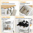 thumbnail image 3 of Alden Design 33" H Kitchen Storage Serving Cart for Kitchen Dining Room Bar, White, 3 of 10