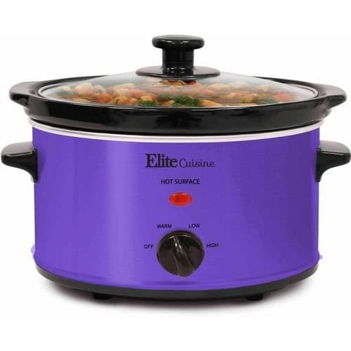 Elite Gourmet Mst-275xp Purple 2Qt Oval Slow Cooker mst275xp 