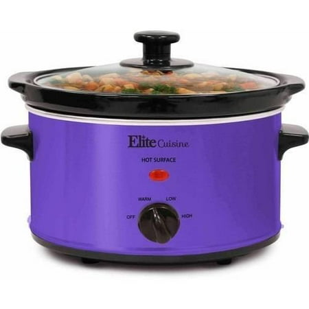 Elite Gourmet MST-275XP 2 Qt Oval Slow Cooker, Purple