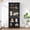 Black, variant on Modern Kitchen Pantry Storage Cabinet, 72" Tall Coffee Bar Cabinet with 1 Large Storage Drawer and 4 Glass Doors, Kitchen Hutch for Dining Room, Living Room, Brown and White