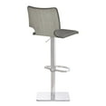 thumbnail image 4 of Benjara Faux Leather Swivel Adjustable Barstool with Metal Base, Gray, 4 of 6