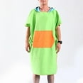 thumbnail image 2 of Deportes acuáticos Surf Natación Poncho con capucha Traje de neopreno Cambio de Toalla y bolsillo Verde kusrkot Bata cambiadora de surf, 2 of 8