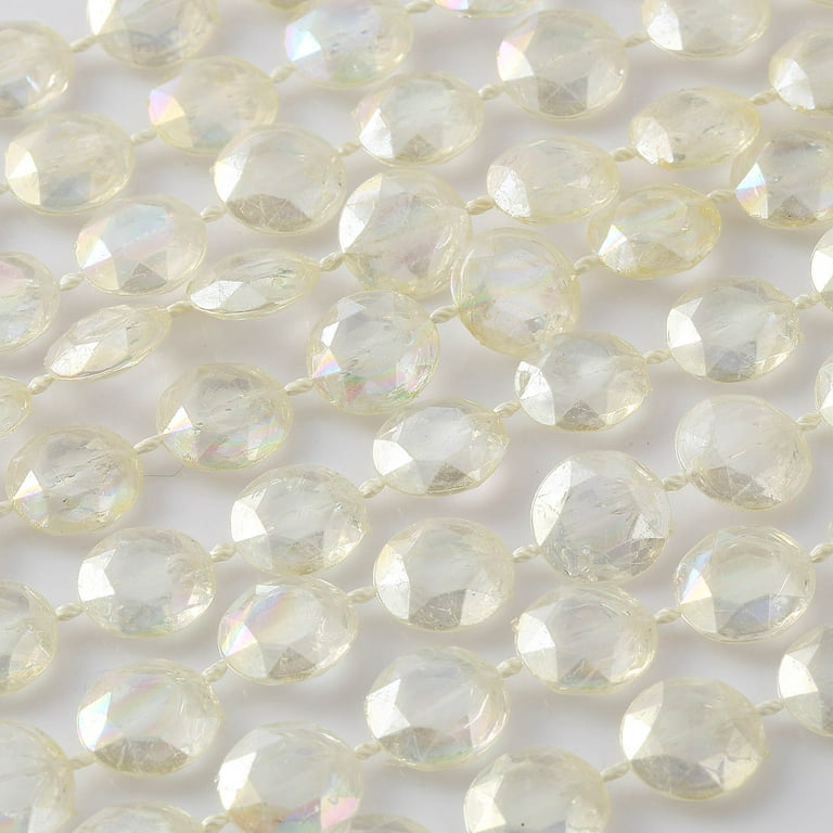 BalsaCircle 10 yards Crystal Like Garland Iridescent Beads Assorted 
