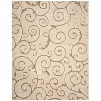 SAFAVIEH Charlotte Shag Ship Floral Area Rug, Cream/Beige, 8' x 10'