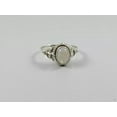 thumbnail image 2 of 925 Sterling Silver Handmade Natural Oval Moonstone Gemstone Half Round Ring, 2 of 5