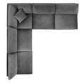 thumbnail image 3 of Modway Commix 5-Piece Down Filled Overstuffed Performance Velvet Sectional Sofa in Gray, 3 of 10