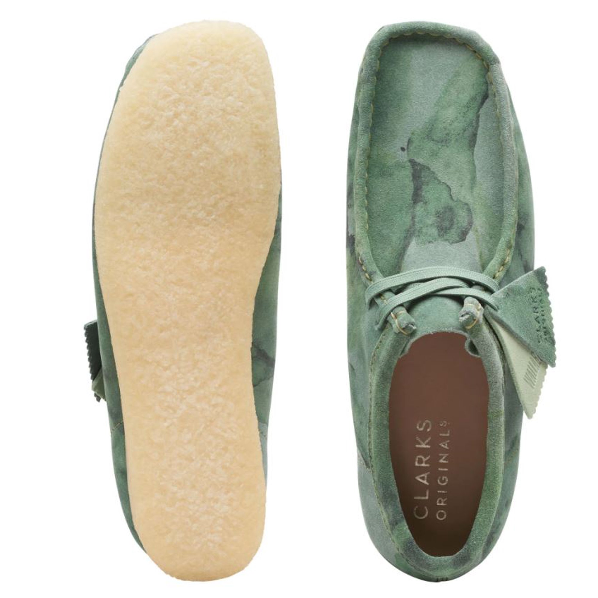 Clarks Originals Men's Wallabee Oxfords Shoes Green Camo Sz