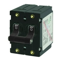 Blue Sea 7241 A-Series Double Pole Toggle - 50A - Black