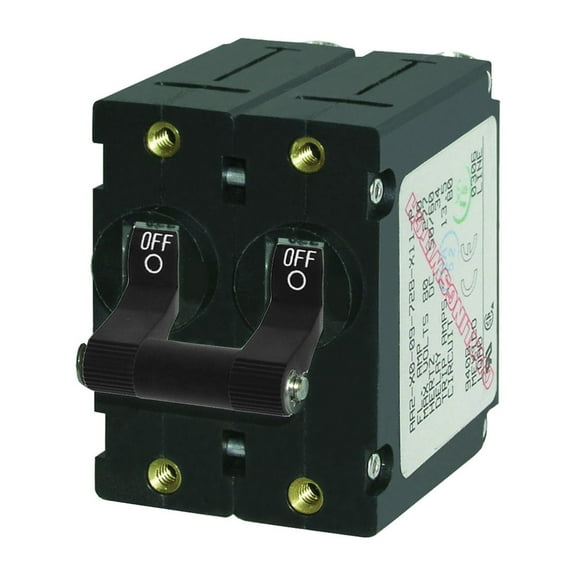 Blue Sea 7241 A-Series Double Pole Toggle - 50A - Black