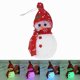 thumbnail image 5 of Lámpara LED de luz nocturna colorida estilo muñeco de nieve grande para decoración navideña del hogar sombrero de flores rojas, 5 of 5