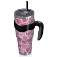 thumbnail image 2 of 40oz Tumbler,Pink Breast Cancer and Love Insulated Tumblers with Removable Handle,Stainless Steel Double Vacuum Coffee Tumbler Cup with Straw for Home,Office,Travel,Party, 2 of 5