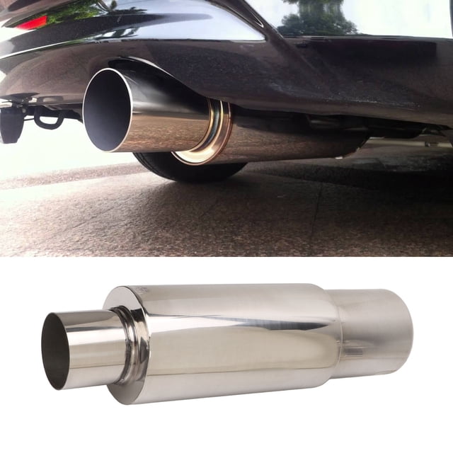 Tail Pipe, Rustproof Sturdy High Hardness Stainless Steel Exhaust Muffler Universal for Car