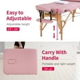 thumbnail image 5 of BestMassage 84” Length PU Portable Foldable Waterproof Height Adjustable Spa Bed with Non-Woven Bag,Pink, 5 of 5