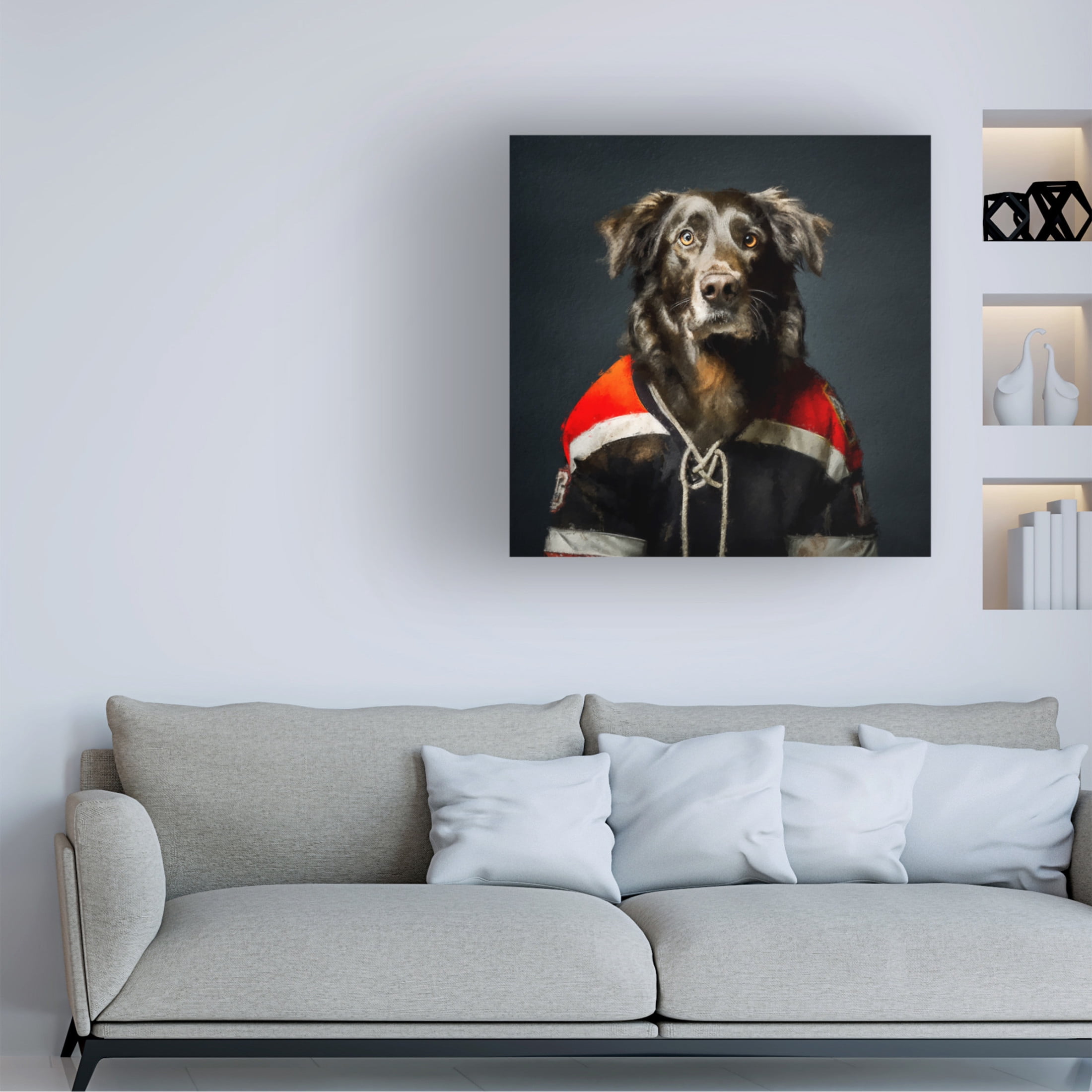 Canvas Wall Art - Sean Parnell 'Hockey 5' Wall Art for Living Room, Bedroom, or Office Décor by Trademark Fine Art - 18 x 18 Inches