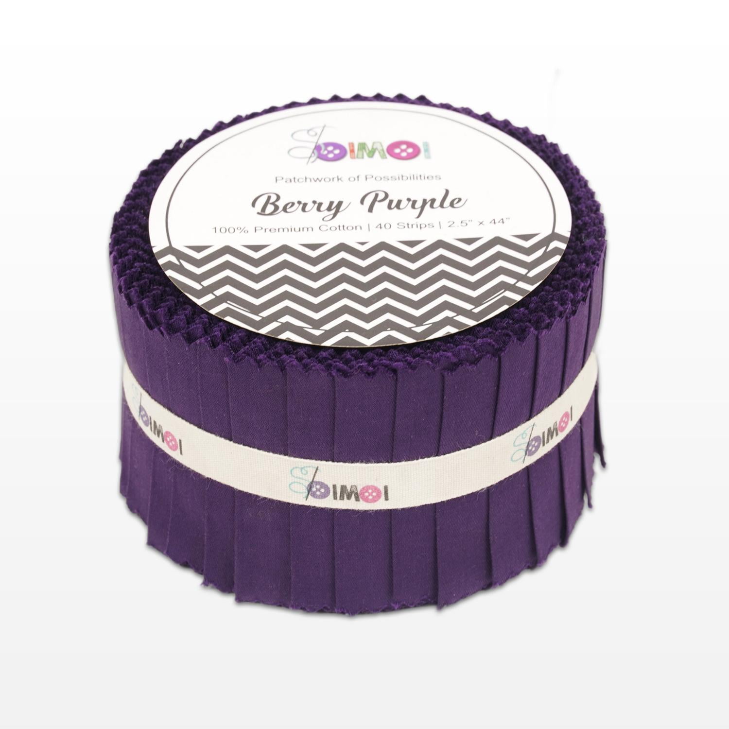 Soimoi Solid Jelly Roll Strips for Quilting, 2.5" Precut Fabric for DIY, 40 Strip Assorted Bundle, Jelly Roll For Scrapbooking, Perfect Quilting Fabric for Sewing, Home Decor- Berry Purple