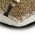 thumbnail image 2 of The HomeCentric Decorative Gold Pack of 2,12"x22" (30x55 cm) Lumbar Pillow Cover, Linen Foil Faux Leather & Beaded Oblong Pillow, Abstract Pattern Modern Style - Halycon Gold, 2 of 3