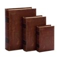 thumbnail image 1 of Boîtes à Livres en Faux Cuir (Lot de 3) Marron, 1 of 1