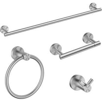 Bathroom Hardware Accessories Set, SUS304 Stainless Steel 24 Inch Towel Bar Set, Modern Towel Racks Holder for Bathroom Wall Mounted, 4 Pieces, Brushed Nickel