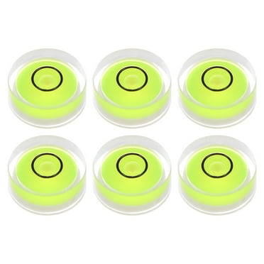 Uxcell 6 Packs Round Bubble Level 15x6mm Mini Circular Bullseye Spirit Levels for Camera Tripod Telescope, Green