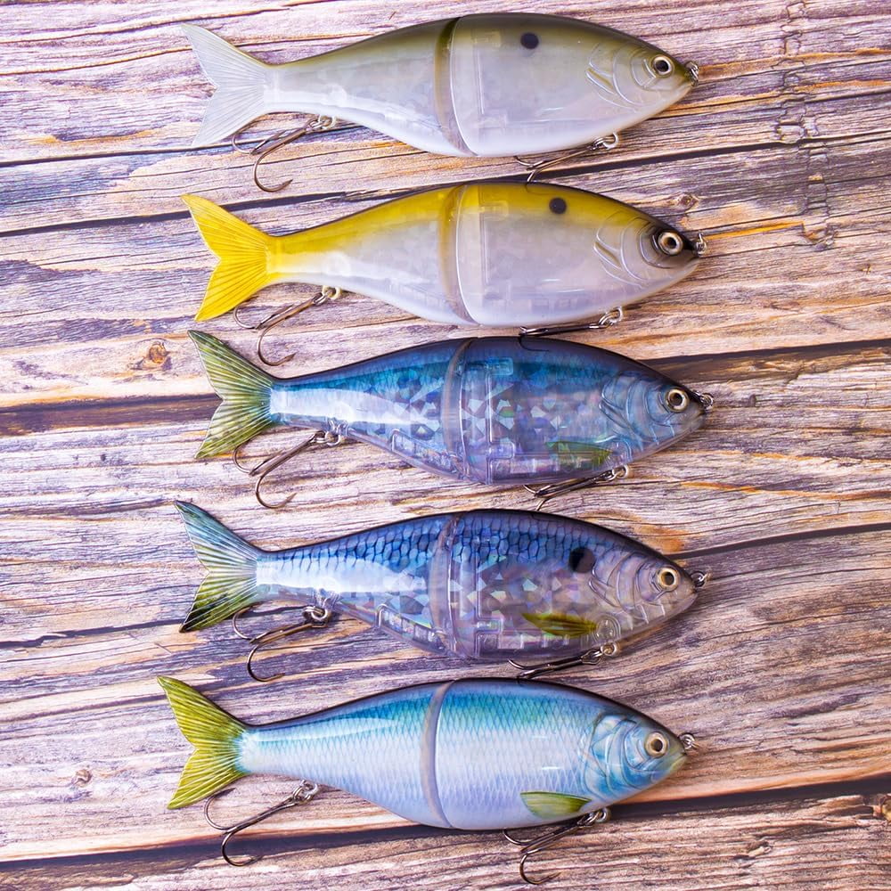 ABPETE Sinking 2-Jointed Glide Bait – Realistic Multi-Segment Soft Lure for Bass, Pike & Walleye Fishing
