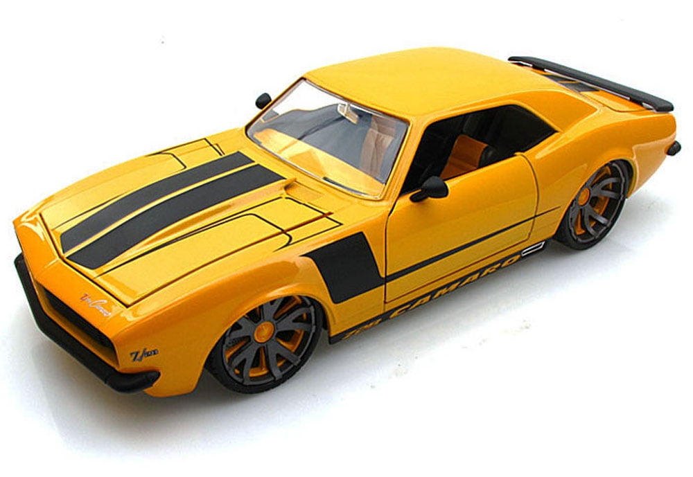 1968 Chevy Camaro, Yellow w/Black Stripes - Jada Toys LoPro 96625 - 1/18  scale Diecast Model Toy Car