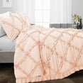 thumbnail image 2 of SGI Bedding 3 Piece Cotton Diamond Ruffle Duvet Cover Peach Solid 600TC Calking, 2 of 8