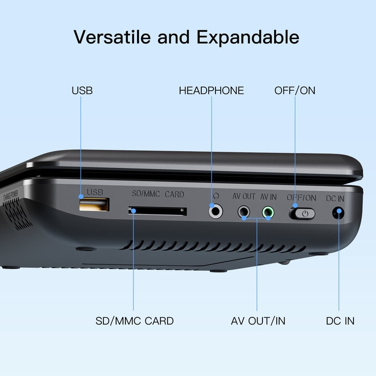 FANGOR Portable DVD Player, 9.5inch Kids CD dvd player with 7in