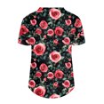 thumbnail image 6 of YDFCWXW 2025 Summer Linen Tops for Women Roll Up Short Sleeve Tshirts Workout Button Down Linen Shirt Red, XL, 6 of 6
