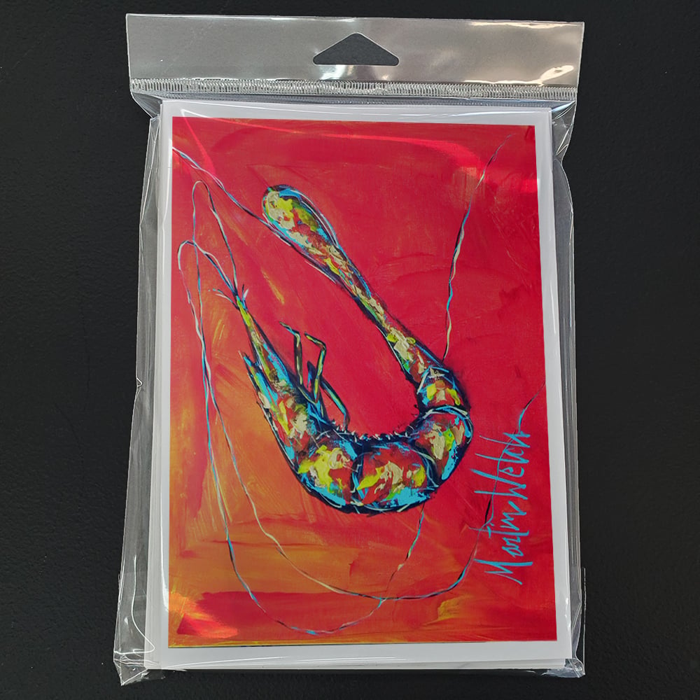 Shrimp Seafood Three Greeting Cards Pack of 8 7 in x 5 in