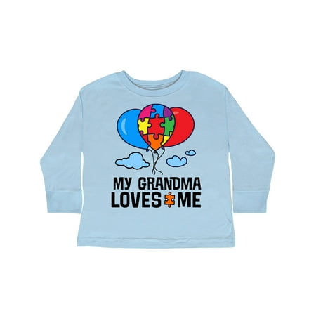 

Inktastic Autism Grandma Loves Me Puzzle Gift Toddler Boy or Toddler Girl Long Sleeve T-Shirt