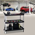 thumbnail image 3 of Aukfa Heavy-Duty 3-Tier Utility Service Cart Tool Cart with Wheels, 40.1" x 38.1", 3 of 10