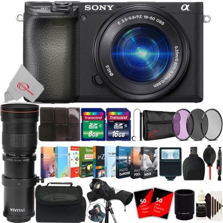 Sony Alpha a6600 24.2MP Mirrorless Camera with 16-50mm Lens and 420-800mm Lens Accessory Kit