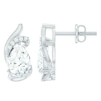 Rosec Jewels Lab Diamond Stud Earrings - 5X7 mm Pear Shape Diamond Earrings for Mothers Day - 1 Ct - EF-VS Grade, 10K White Gold