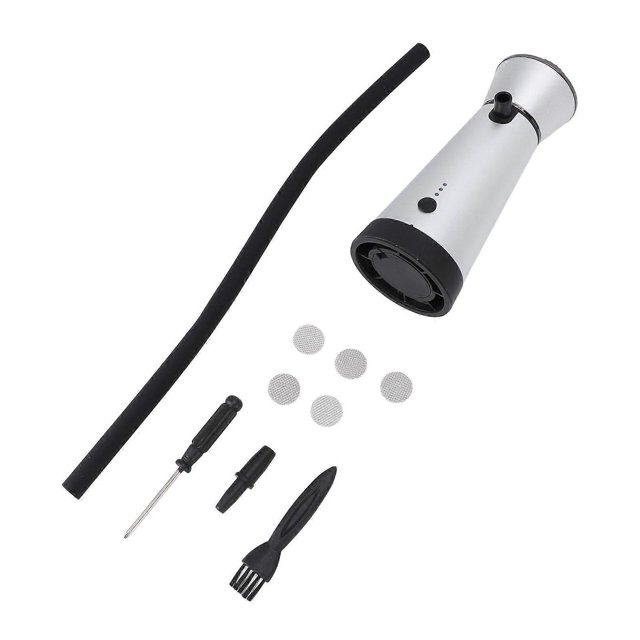 Food Drink Smoker Adjustable Small Portable Handheld Smoke Infuser for Home Kitchen Restaurant Picnic Silver