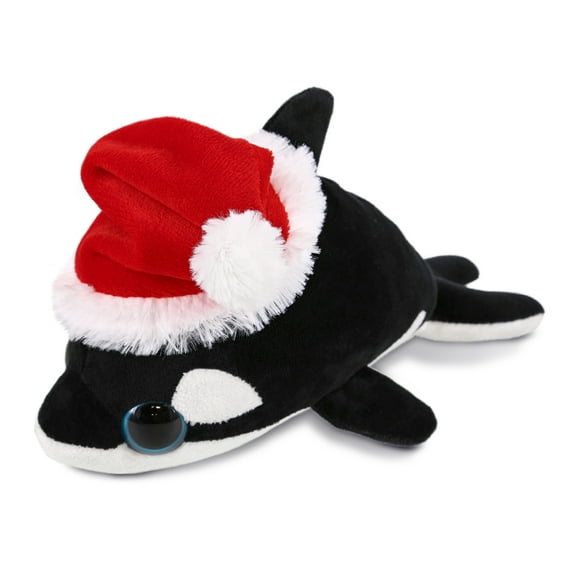 DolliBu Santa Killer Whale Stuffed Animal Plush Toy - Super Soft Ocean Life Animal Dress Up with Red Santa Claus Outfit, Cute Ocean Life Holiday Christmas Gift - 6 Inch