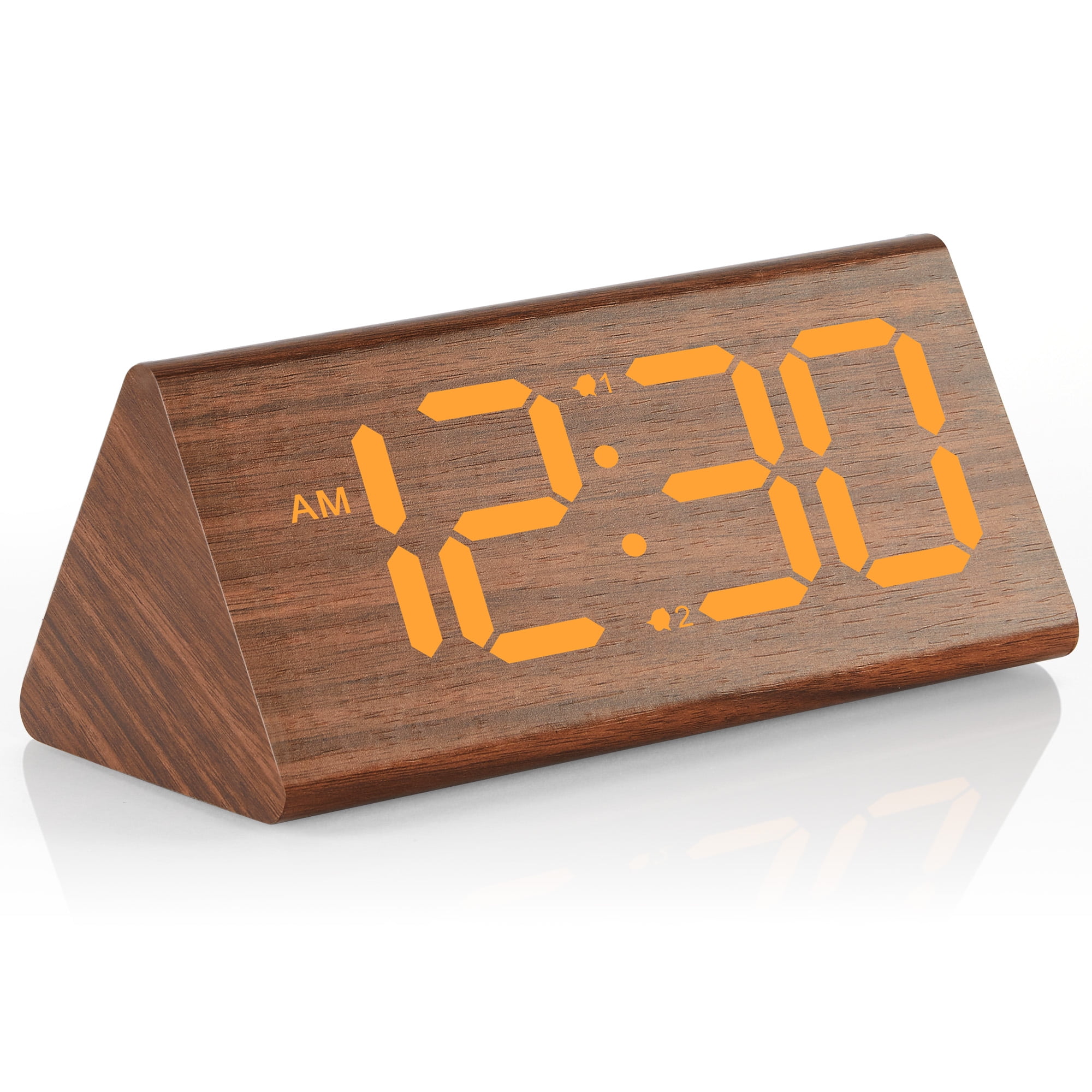 Onekawa Alarm Clock for Bedroom, Wooden Digital Alarm Clocks with Large Big Numbers,Super Loud photo Onekawa Alarm Clock for Bedroom, Wooden Digital Alarm Clocks with Large Big Numbers,Super Loud image