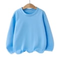 thumbnail image 6 of FAIWAD Boys Girls Long Sleeve Tops Kids Crewneck Casual Solid Color Pullover Basic School Daily Outdoor Clothes, 6 of 7