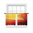 thumbnail image 2 of Abstract Art Sheer Curtains 45 Inches Long 2 Panels Modernism Red Yellow Water Ripple Tree Light Filtering Semi Sheer Window Curtains Drapes for Bedroom Living Room 52"x45", 2 of 7