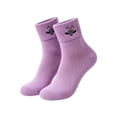 thumbnail image 2 of Embroidered Halloween Crew Socks for Women Men 1 Pair Cotton Mid Calf Socks with Pumpkin Ghost Witch Hat Bat Black Cat Embroidery Cute Novelty Casual Socks One Size Fits, 2 of 6