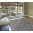 thumbnail image 4 of HomeRoots 511567 5 x 8 ft. Blue Brown & Orange Wool Geometric Hand Tufted Handmade Stain Resistant Rectangle Area Rug, 4 of 5