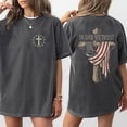 thumbnail image 3 of In God We Trust Double Sided Unisex T-Shirt – American Flag Cross Shirt, 3 of 6