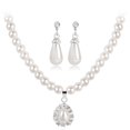 thumbnail image 2 of Soumake Royal Style Princess Imitation Pearl Teardrop Pendant Elegant Necklace Earrings Fashion, 2 of 8