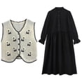thumbnail image 2 of Boho Women Crochet Knit Vest Waistcoat Floral Pattern Sleeveless V-Neck Cardigan, 2 of 5