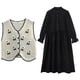 thumbnail image 2 of Boho Women Crochet Knit Vest Waistcoat Floral Pattern Sleeveless V-Neck Cardigan, 2 of 5